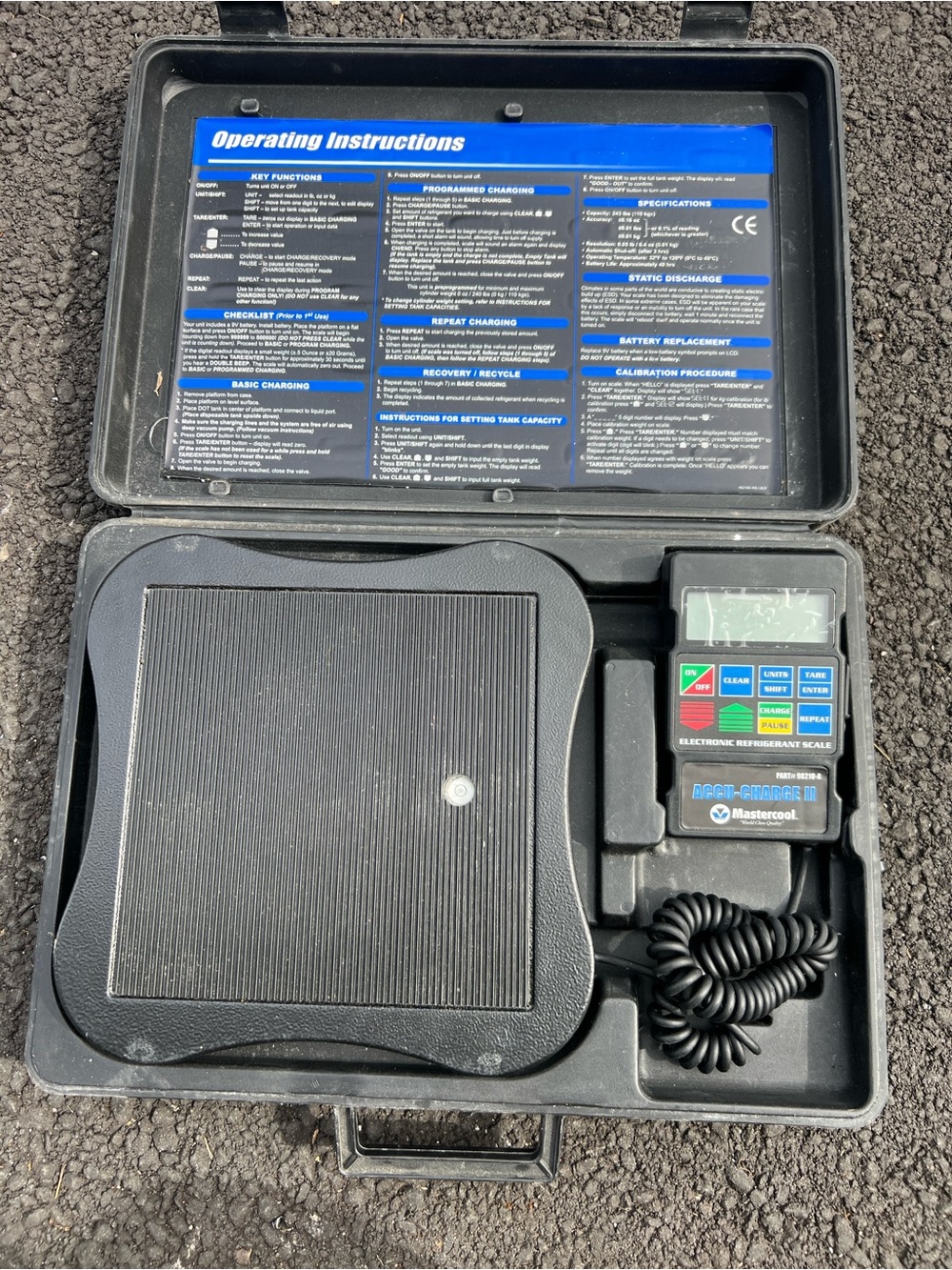 Mastercool 98210-A Accu-Charge II Electronic Refrigerant Scale - Tested